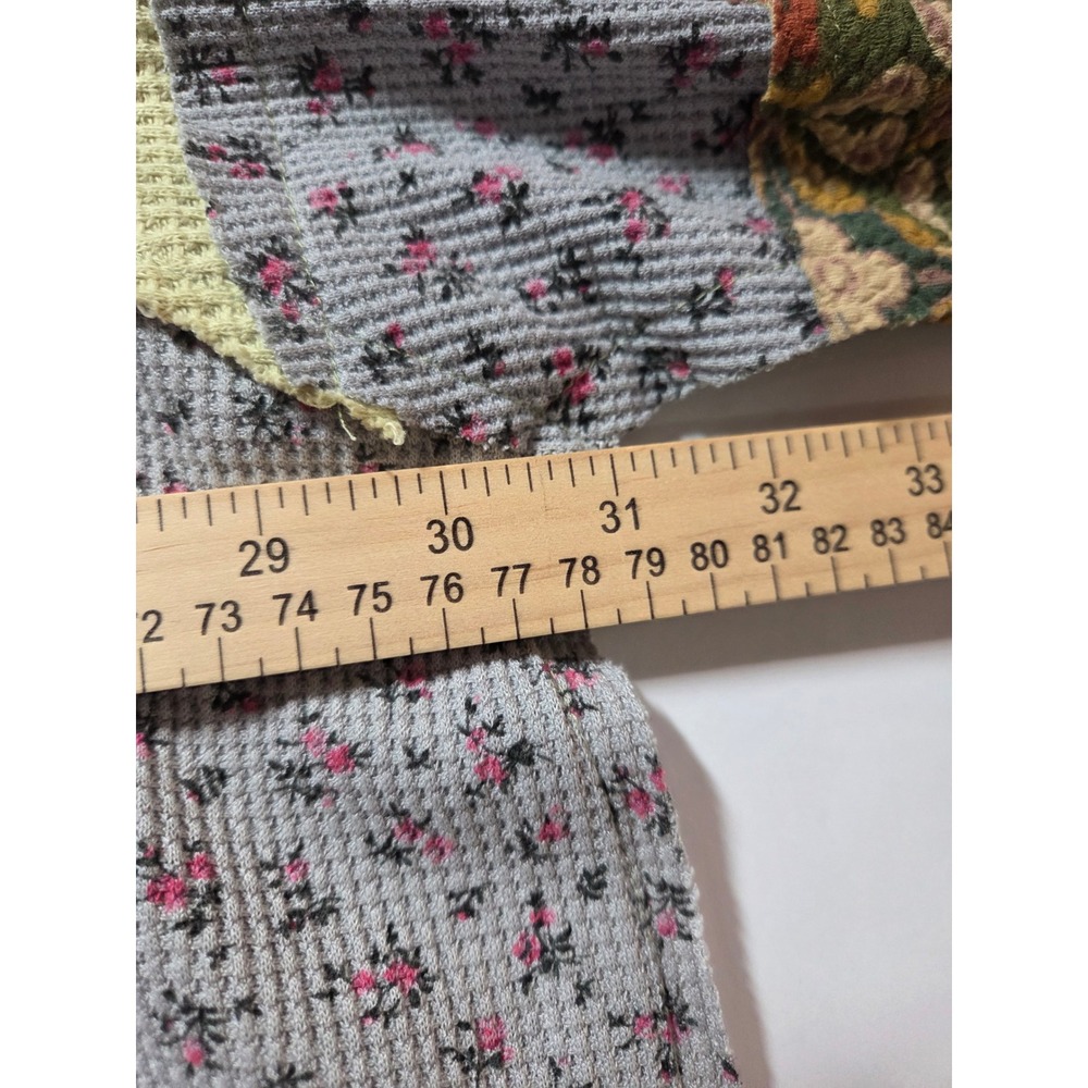 Pol Patchwork Floral Print Pullover Top Waffle Kn… - image 7
